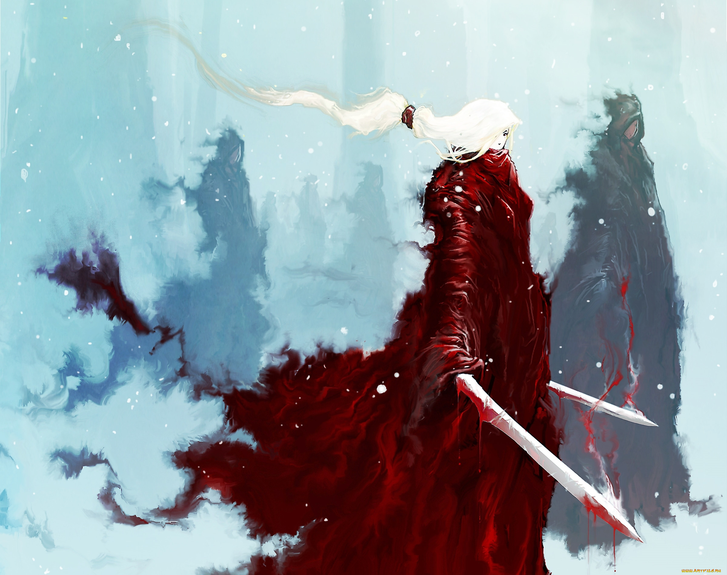 , , , snow, , , girl, fantasy, , winter, , , white, hair, , art